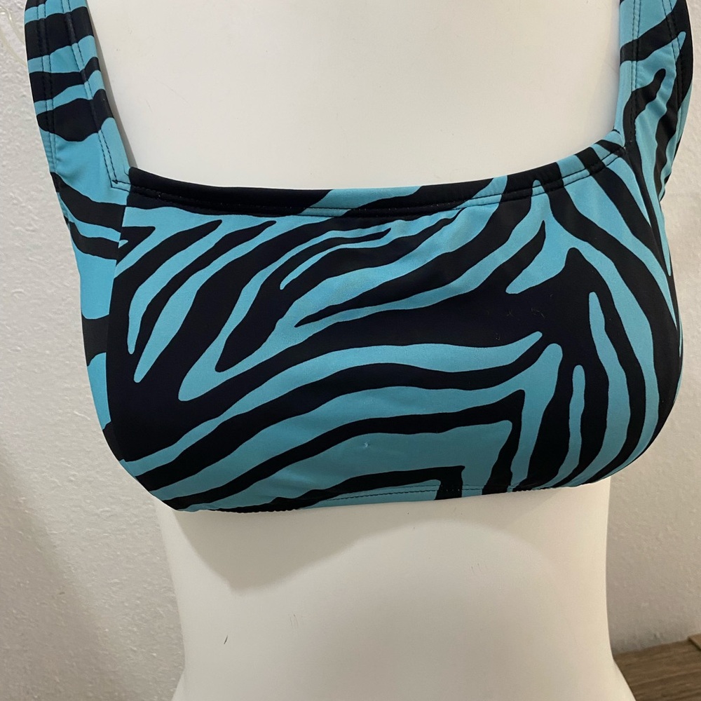 Shade & Shore Animal Print  Bikini Swim Top- Large